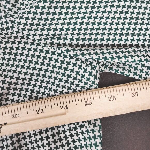 Talbots Blouse Womens 2X Green Houndstooth Long Sleeves Lightweight Button Up - Picture 10 of 12